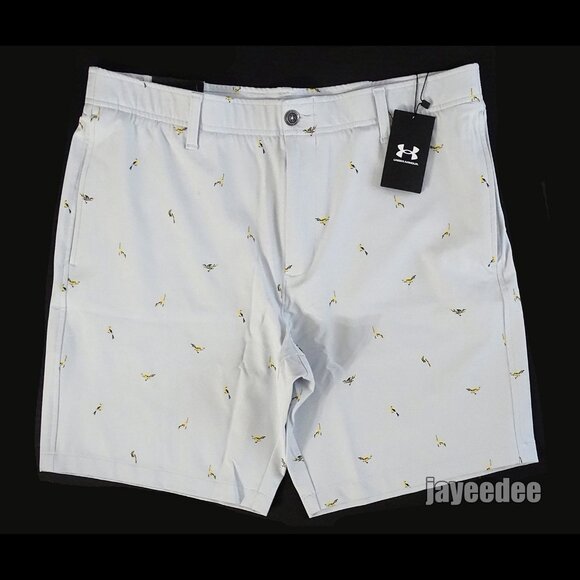 $70 UNDER ARMOUR GOLF PRINTED SHORTS ALL OVER DUCK 1377303-014 HALO GREY 38 - Picture 2 of 5